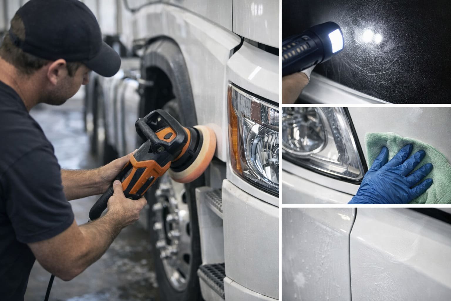 Stap 4 Lakcorrectie & Glansherstel (1) Lakcorrectie & Glansherstel vrachtwagen